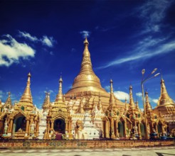 Vintage retro effect filtered hipster style image of Myanmer famous sacred place and tourist