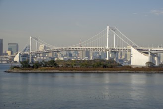 Rainbow Bridge, Odaiba Island, Tokyo, Japan, Asia