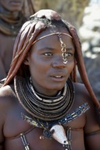 Himba woman with typical hair style, Ovikange, Kaokoland, Kunene, Namibia, Africa