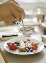 French toast with strawberries, raspberries, blueberries, Berlin, 13/08/2024