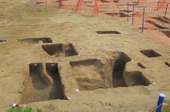 Archeological excavations during summer 2017 at Bawdsey, Suffolk, England, UK