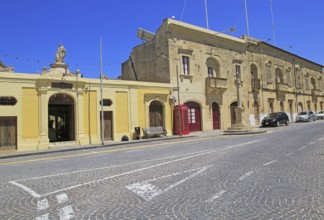 Historic buildings village street and folklore museum in Gharb, Gozo, Malta, Europe