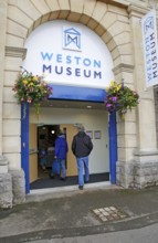 Entrance doorway to Weston-super-Mare museum, Somerset, England, UK