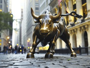 Bull market concept of developing economy and stock exchange financial gain and growth, AI