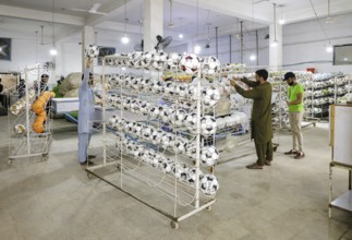 Anwar Khawaja Industries PVT. LTD produces footballs for the Bundesliga, among others. Sialkot, 23