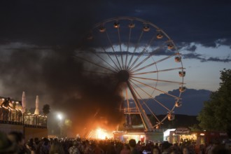 Ferris wheel catches fire at the Highfield Festival on Friday, Störmthaler See, 17.08.2024