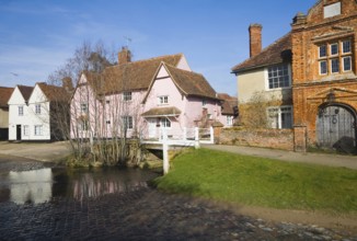 Historic buildings in the village of Kersey, Suffolk, England, United Kingdom, Europe