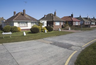 Warley Way Bungalow private owner occupied housing at Frinton on Sea, Essex, England, United