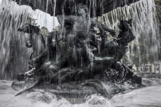 The twin fountain at Albertplatz, architecture, attraction, fountain, water, fountain, city,