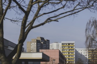 Prefabricated buildings with balcony, photographed in the Berlin district of Lichtenberg in Berlin,