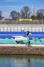 Stormwater overflow basin on Osterfelder Straße in Oberhausen, on the Rhine-Herne Canal and the