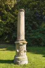 Column, Lusthausruine Stuttgart in the middle palace garden, palace park, former Renaissance