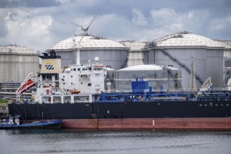 Tankers, in the petroleum harbour, seaport of Rotterdam, Maasvlakte, Rotterdam Netherlands