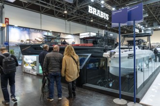 Small motorboats, at BOOT 2024, the world's largest yacht and water sports trade fair in