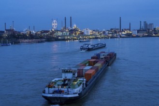 Backdrop of Chempark Leverkusen, Bayer Leverkusen, chemical park, chemical plant, river Rhine,