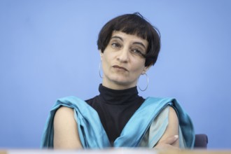 Tahera Ameer, Director of the Amadeu Antonio Foundation, recorded at a press conference at the Haus