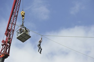 Child on death ride during open day of the Belgian army at Leopoldsburg, Belgium, Europe