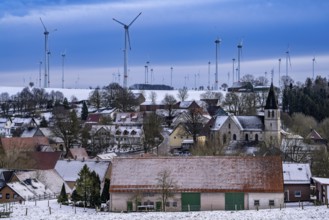 Wind farm, near Iggenhausen, belongs to Lichtenau, self-proclaimed energy town, over 190 wind