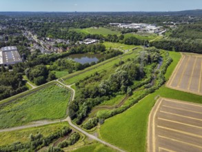 Bottrop-Gladbeck, North Rhine-Westphalia, Germany, Renaturalised Boye, the tributary of the