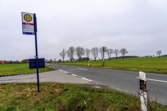 Bus stop Wiggers, in the countryside, near Sendenhorst, line R55, RVM Regionalverkehr Münsterland,