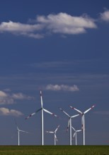 Wind turbines, Bedburg, Lower Rhine, North Rhine-Westphalia, Germany, Europe