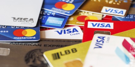 Credit cards from VISA, Mastercard and American Express in Stuttgart, Germany, Europe