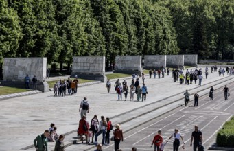 Commemoration at the Soviet memorial in Treptower Park to the Soviet soldiers who died during the