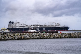 Liquefied natural gas terminal, LNG terminal in the harbour of Sassnitz-Mukran on the island of