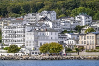 View of the old town of Sassnitz, harbour town on the Baltic Sea island of Rügen, spa architecture,