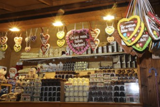 One of three Christmas market stalls at the mini Christmas market in Speyer, Rhineland-Palatinate