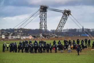 Beginning of the eviction of the Lützerath hamlet, camp of climate activists and squatters, at the