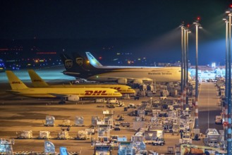 Cargo aircraft, at Cologne-Bonn Airport, Cargo Terminal, CGN, Cologne, North Rhine-Westphalia,