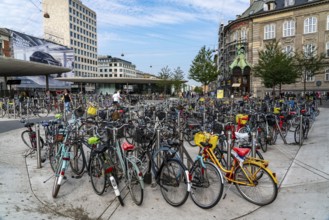 Bicycle parking, Nørreport metro station, in the city centre of Copenhagen, considered the bicycle