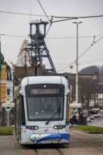 Tram, line 302, on Friedrich-Ebert-Straße, Freiheitstrasse stop, in Bochum-Wattenscheid, in the