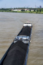 Inland shipping, Dutch cargo ship Privilege brings imported coal, steam coal, from Rotterdam to