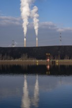 Coal stockpile, coal store, steam coal, for the STEAG Herne thermal power station, in the