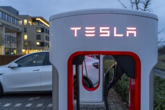 Tesla Supercharger Station, fast charging stations from Tesla, Paderborn, North Rhine-Westphalia,