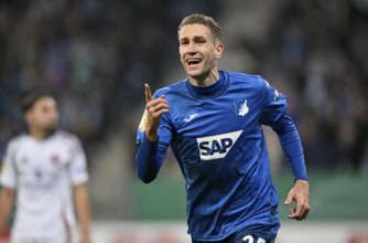 Goal celebration Arthur Chaves TSG 1899 Hoffenheim (35) DFB Cup, PreZero Arena, Sinsheim,