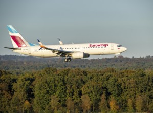 Eurowings Boeing 737-800 approaching Cologne-Bonn Airport, CGN, North Rhine-Westphalia, Germany,