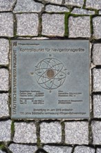 Control point, reference point for navigation devices, embedded in the cobblestones in the