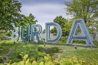 Logo Burda-Verlag, Hubert-Burda-Platz, Offenburg, Baden-Württemberg, Germany, Europe