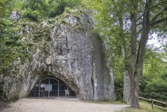 The Hohle Stein cave in the Swabian Alb. Ice age cave in the Achtal valley, site of important