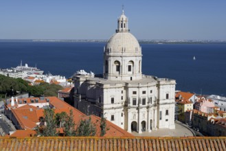 Aerial view over the Church of Santa Engracia converted into National Pantheon, Lisbon, Portugal,