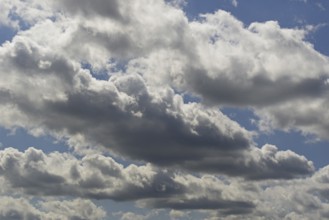 Cloud formation, blue sky with cumulus clouds, North Rhine-Westphalia, Germany, Europe