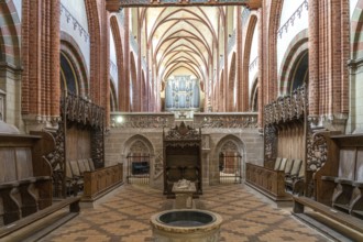 Choir and church organ of Havelberg's St Mary's Cathedral, Havelberg, Saxony-Anhalt, Germany,