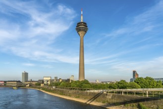 Rheinturm television tower, state capital Düsseldorf, North Rhine-Westphalia, Germany, Europe