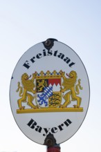 Shield Free State of Bavaria, Karwendel, Mittenwald, Werdenfelser Land, Upper Bavaria, Bavaria,