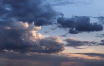 Dramatic sunset skies, cloudscape of rich color twilight sky. Sunset cloud background.