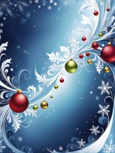 Abstract illustration wallpaper of different Christmas symbols, vibrant colors and soft swirling