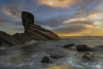 Sunset at Playa de Portizuelo, Costa Verde Asturias, Spain, Europe